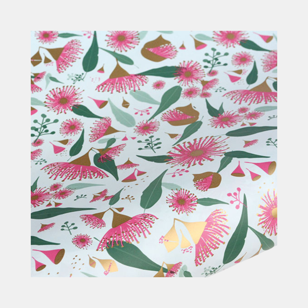 Rollwrap Native Flower Green/Pink/Gold