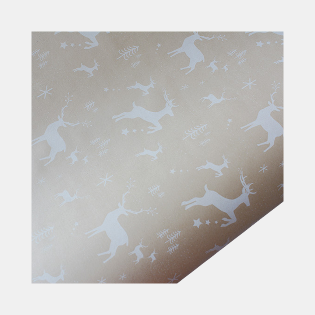 Rollwrap reindeer Kraft White