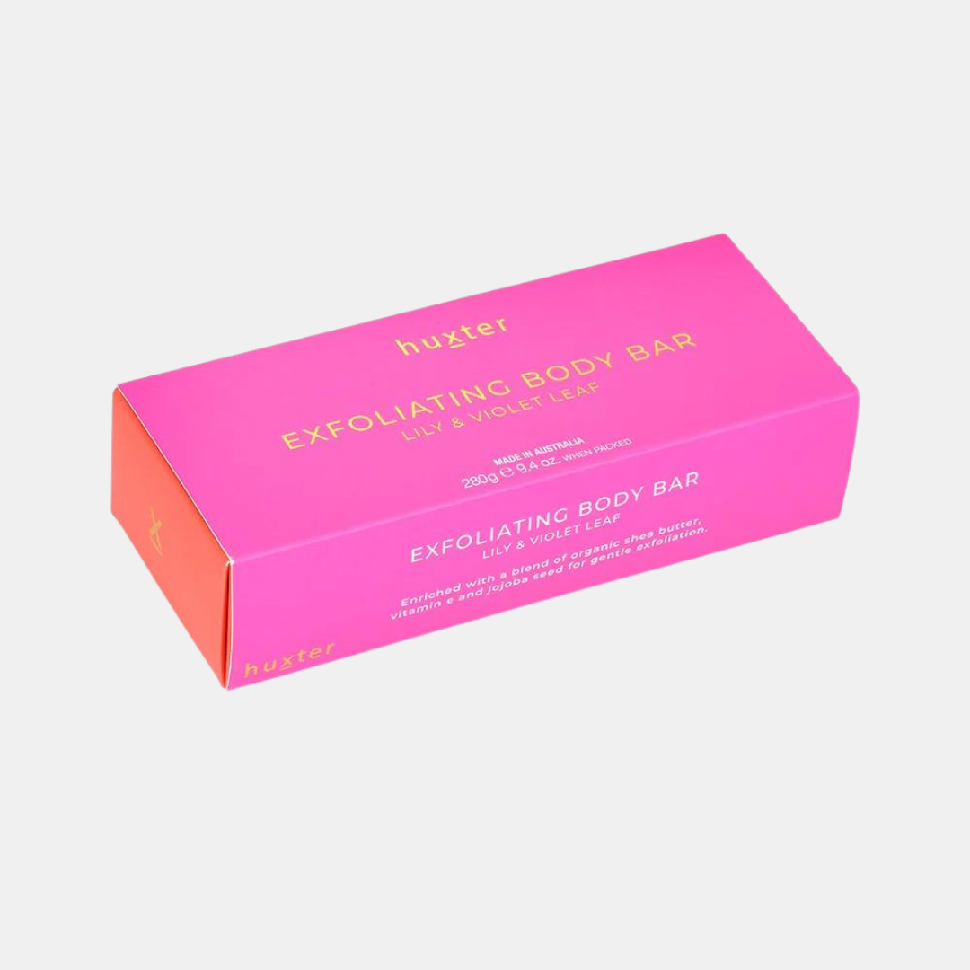 Huxter | Exfoliating Body Bar - Lily & Violet Leaf 280gm | Shut the Front Door