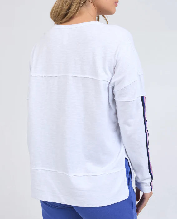 Foxwood | Racer Throw On Tee - White | Shut the Front Door