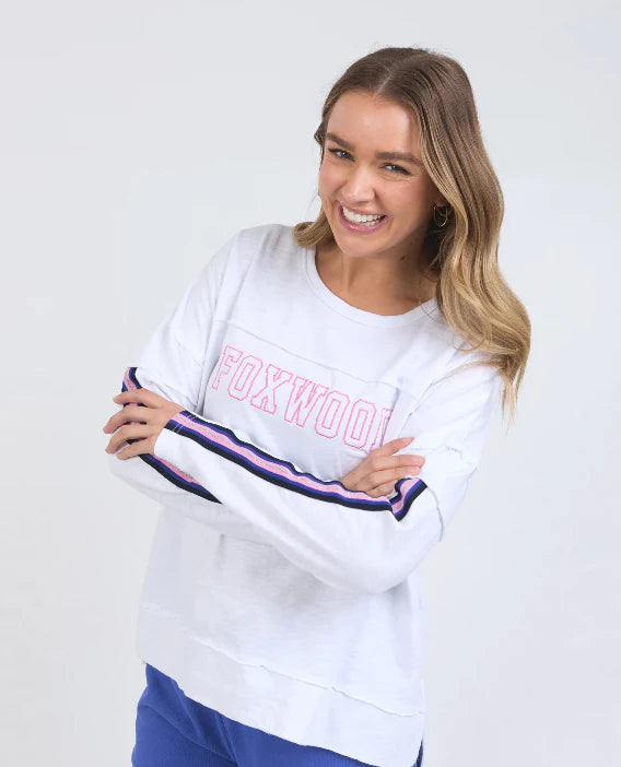 Foxwood | Racer Throw On Tee - White | Shut the Front Door