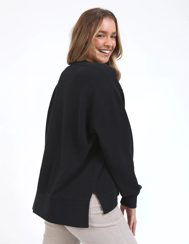 Foxwood | Golden Rose Crew - Washed Black | Shut the Front Door