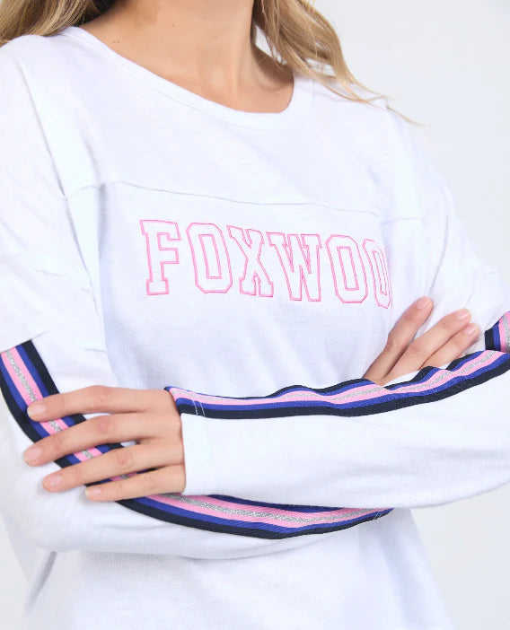 Foxwood | Racer Throw On Tee - White | Shut the Front Door