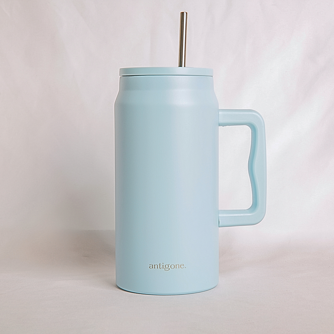 Antigone | sipREADY Travel Tumbler w/straw XL - Baby Blue | Shut the Front Door