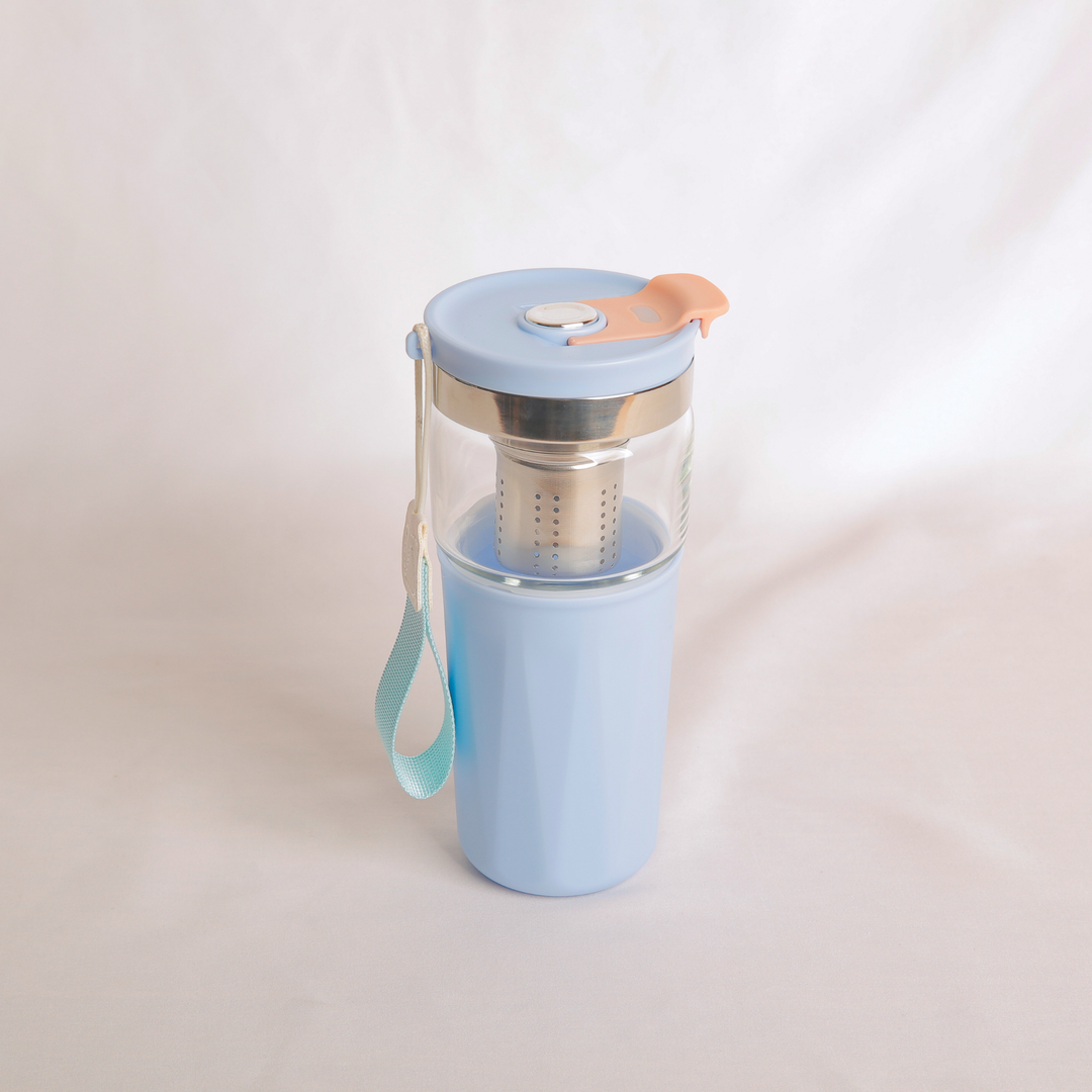 Antigone | Insulated Travel Infuser Mug - Blue | Shut the Front Door