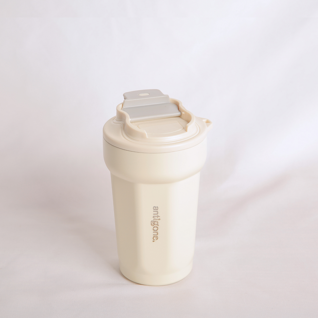 Antigone | Sipmug Insulated SS Travel Coffee Mug - White | Shut the Front Door