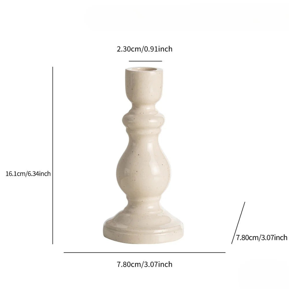 Garcia | Elsa Candle Holder Tall - Speckled Cream | Shut the Front Door