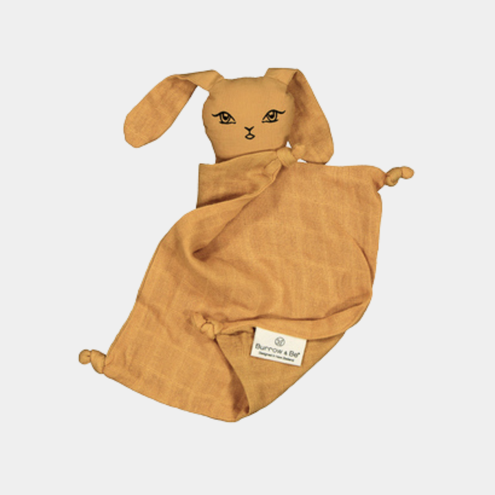Burrow & Be | Muslin Bunny Comforter - Mustard | Shut the Front Door