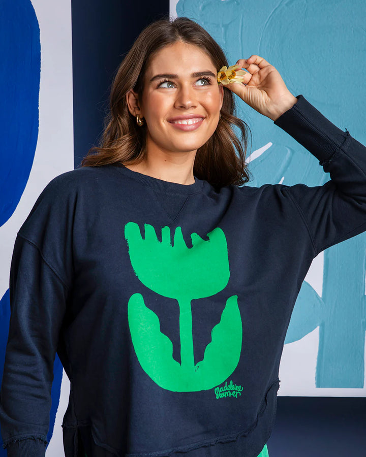 Elm Knitwear | Madeleine Stamer Crew - Navy | Shut the Front Door