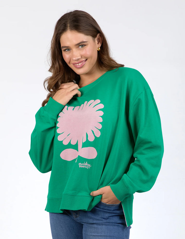 Elm Knitwear | Madeleine Stamer II Crew - Pine Green | Shut the Front Door