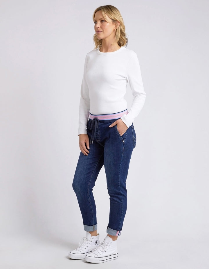 Elm Knitwear | Arielle Denim Jogger - Indigo | Shut the Front Door