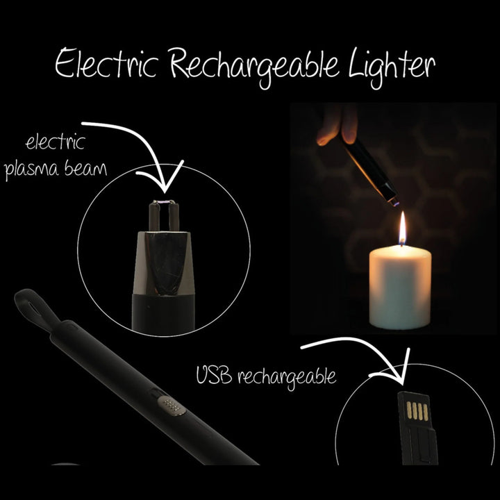 Stellar Haus | Rechargeable Arc Lighter - Black | Shut the Front Door