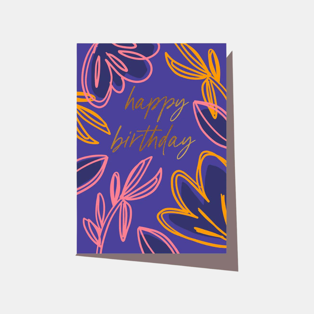 Elm Paper | Card Neon Foliage Birthday Cobalt | Shut the Front Door
