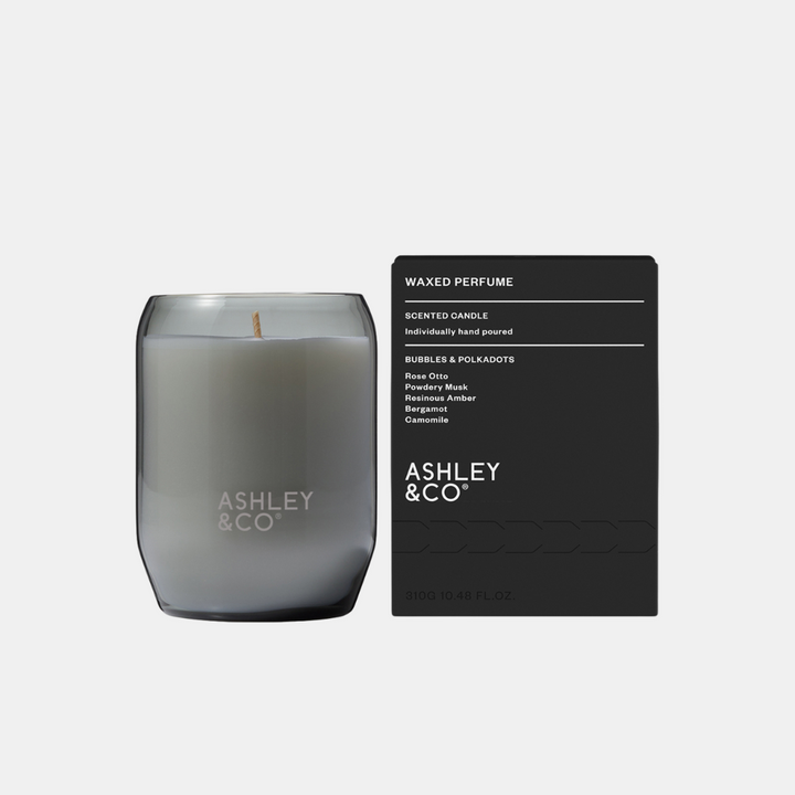 Ashley & Co | Waxed Perfume Candle - Bubbles & Polkadots | Shut the Front Door