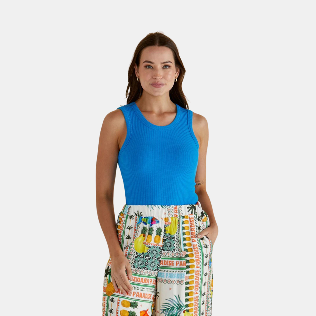 Francis Rib Tank - Blue