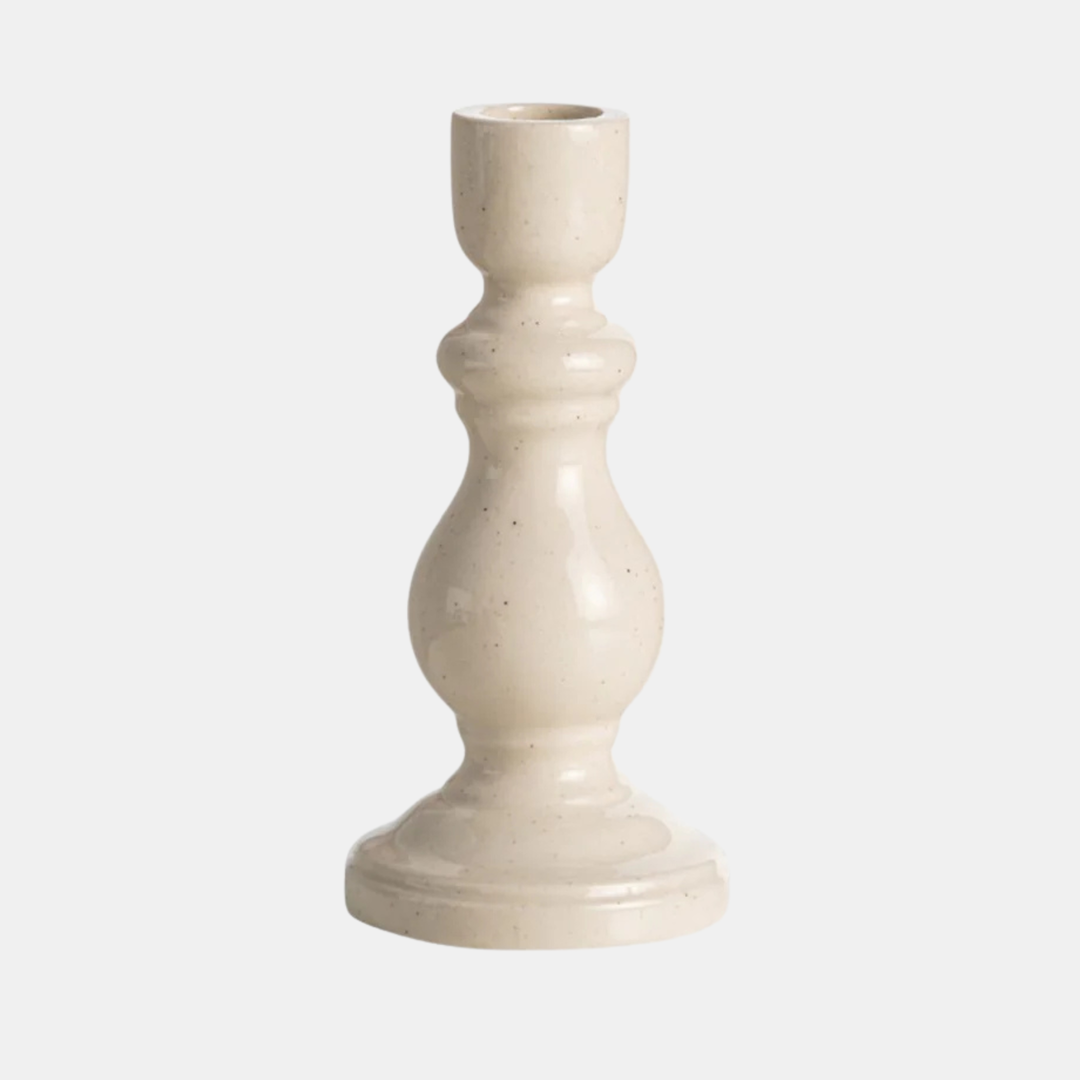Garcia | Elsa Candle Holder Tall - Speckled Cream | Shut the Front Door
