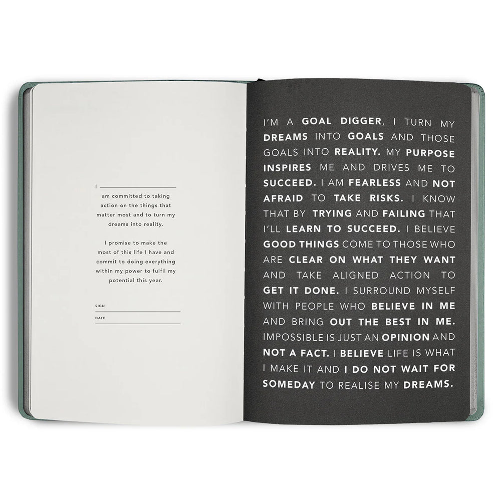 Mi Goals | 2026 Classic Goal Digger Diary Weekly Action - Sea Green | Shut the Front Door