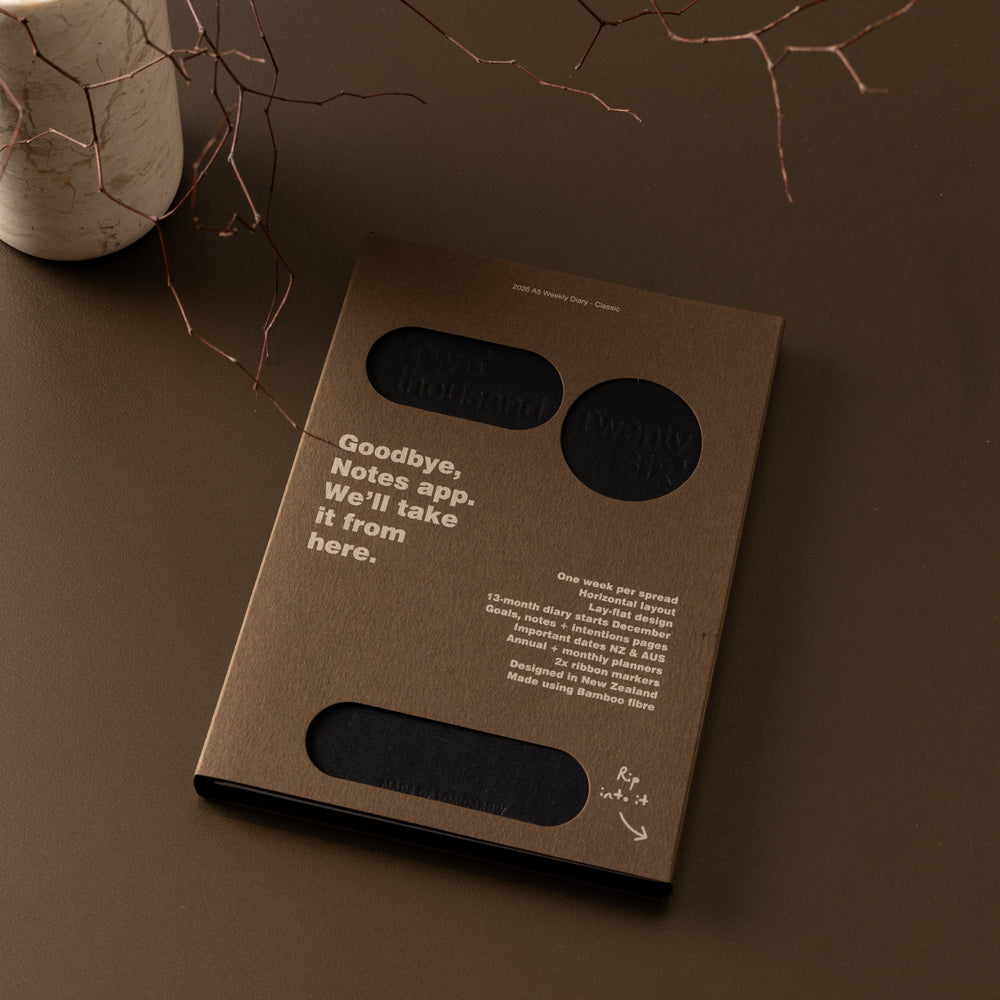 Made of Tomorrow | 2026 Weekly Diary Classic - Liquorice | Shut the Front Door
