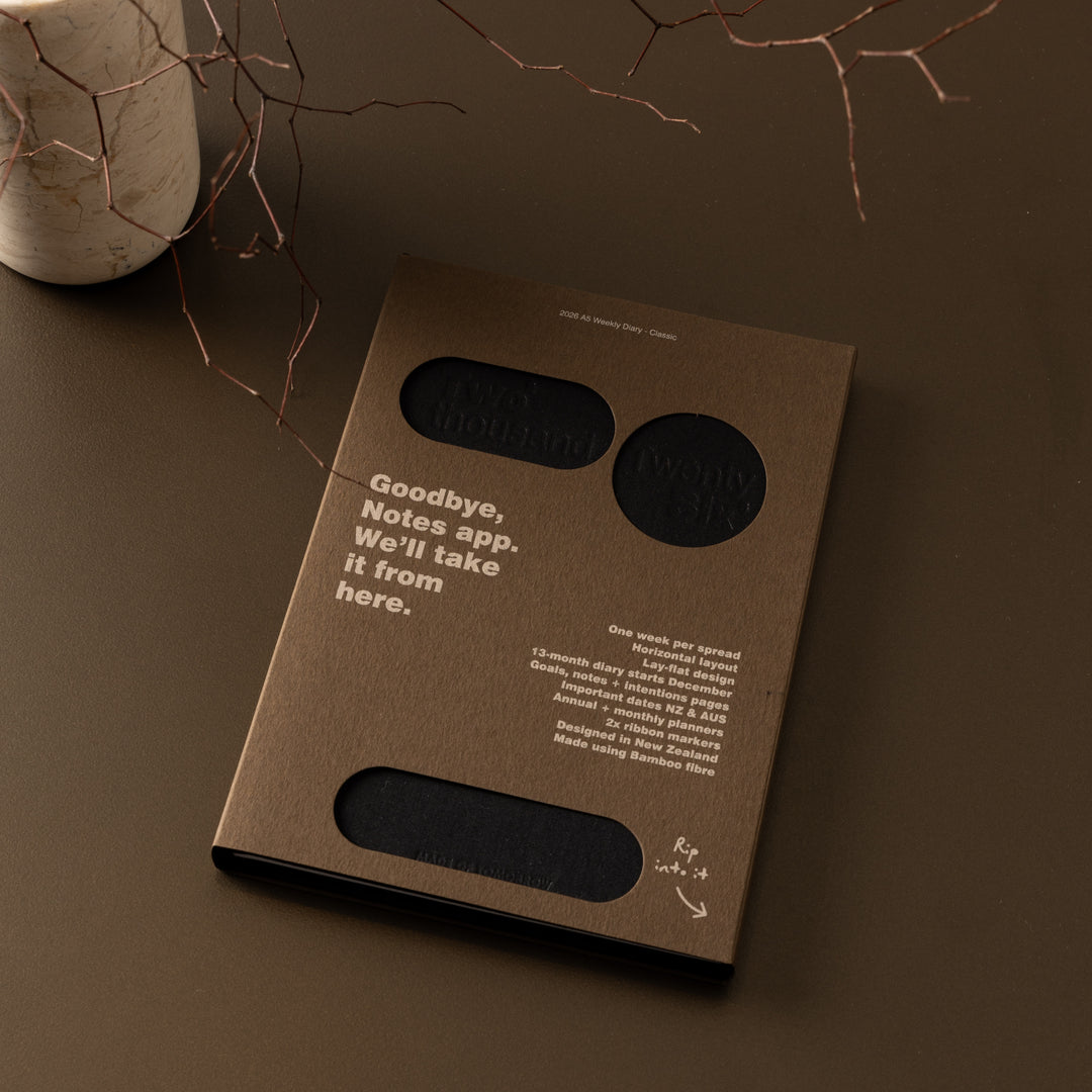 Made of Tomorrow | 2026 Weekly Diary Classic - Liquorice | Shut the Front Door