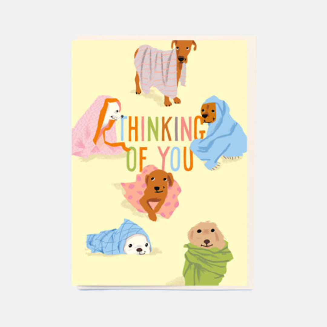 Noi | Card Thinking of You Dogs in Blankets | Shut the Front Door