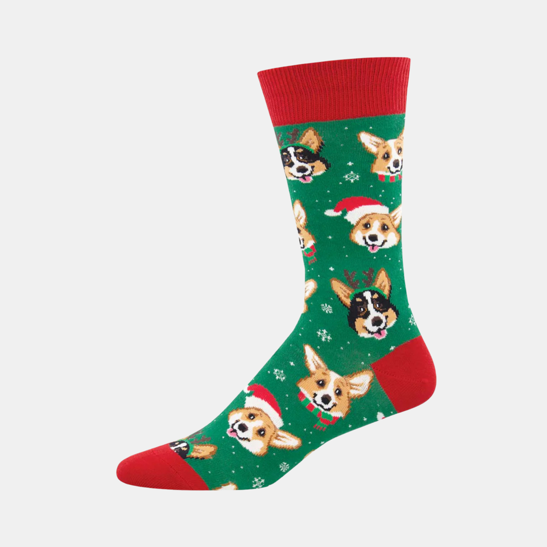 Men's Happy Pawlidays Socks - Green