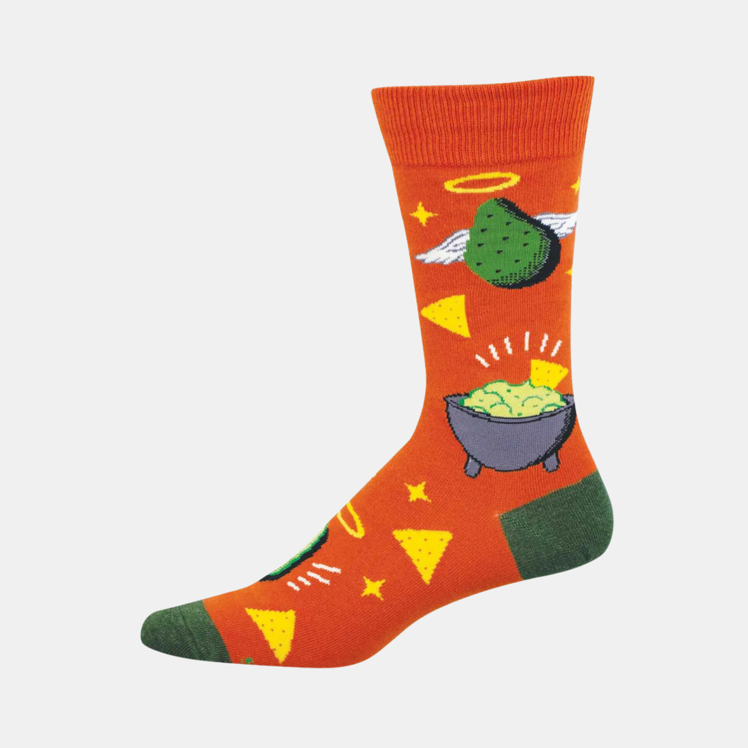 Men's Holy Guacamole Socks - Burnt Orange
