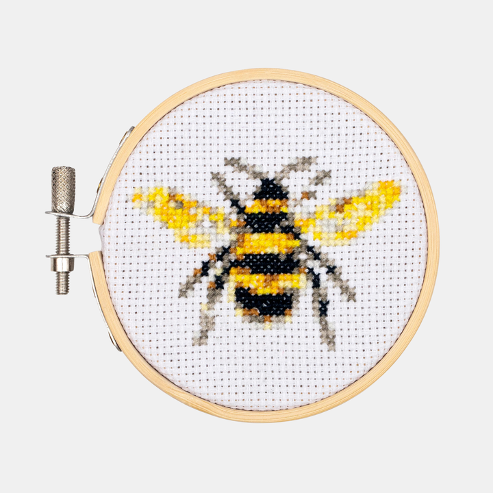 Kikkerland | Mini Cross Stitch Kit - Bee | Shut the Front Door