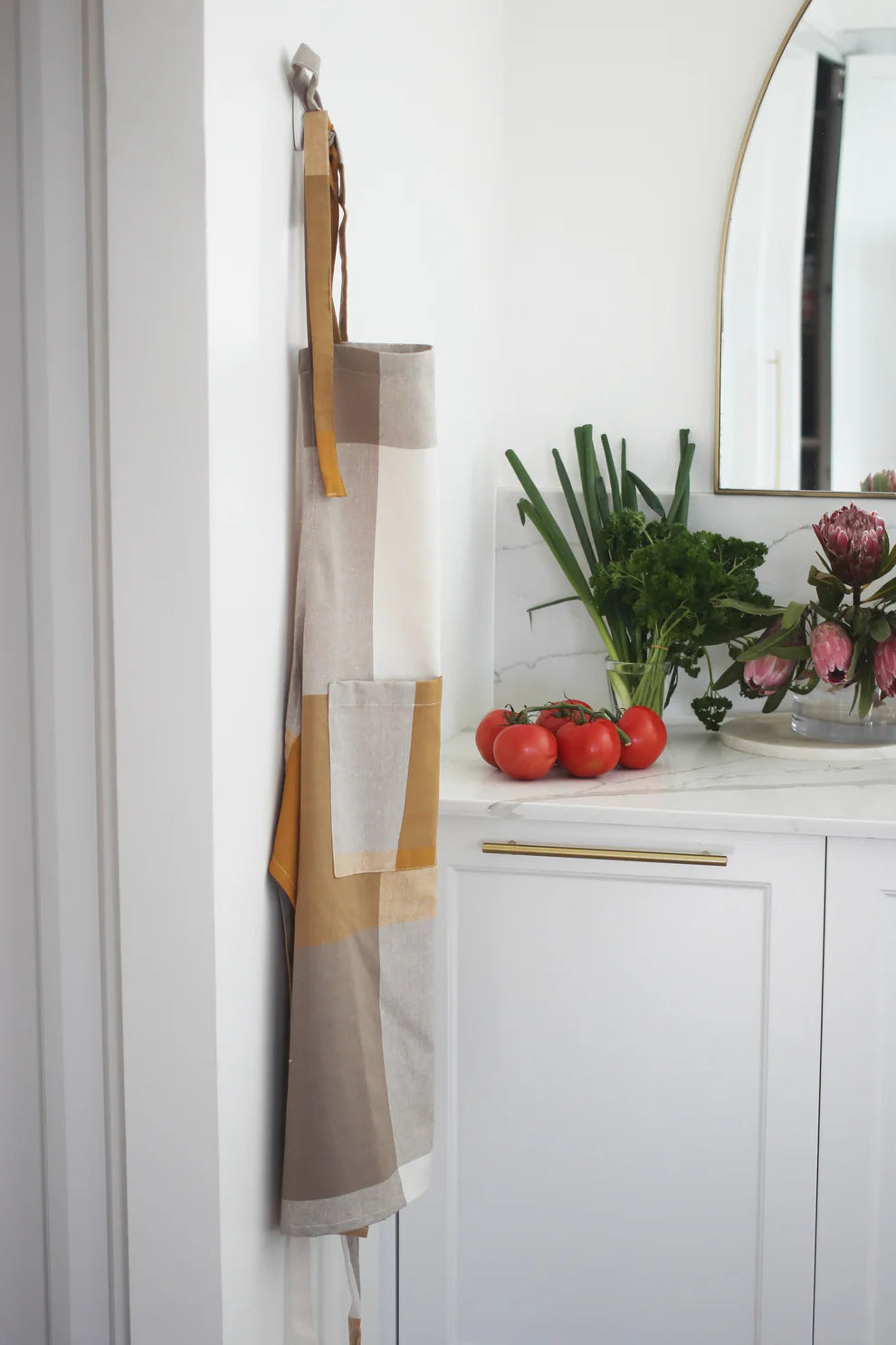 Raine & Humble | Giant Check Apron - Mustard | Shut the Front Door