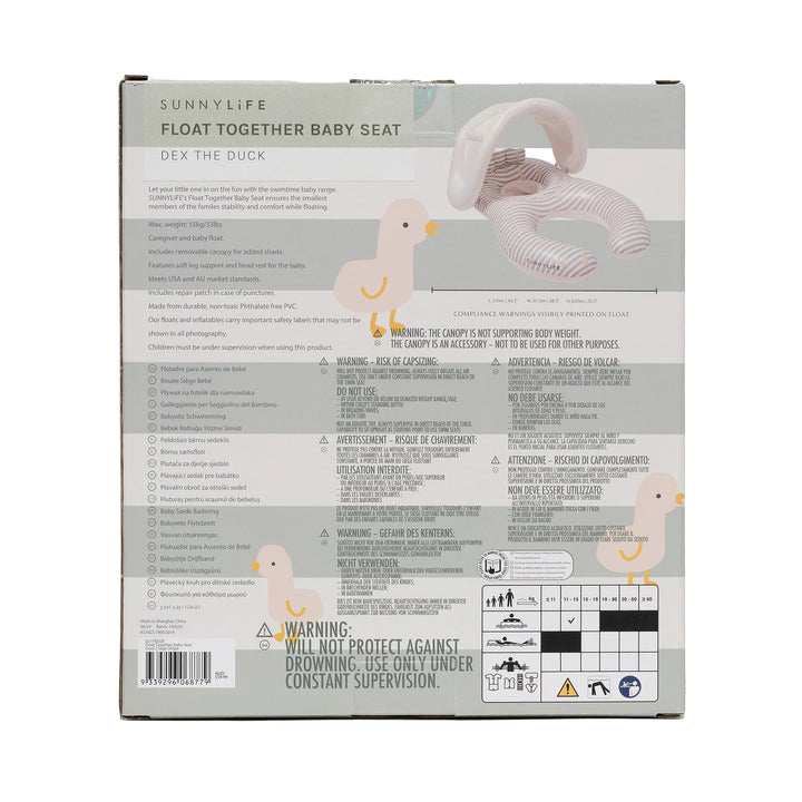 Sunnylife | Float Together Baby Seat - Duck Sage Stripe | Shut the Front Door
