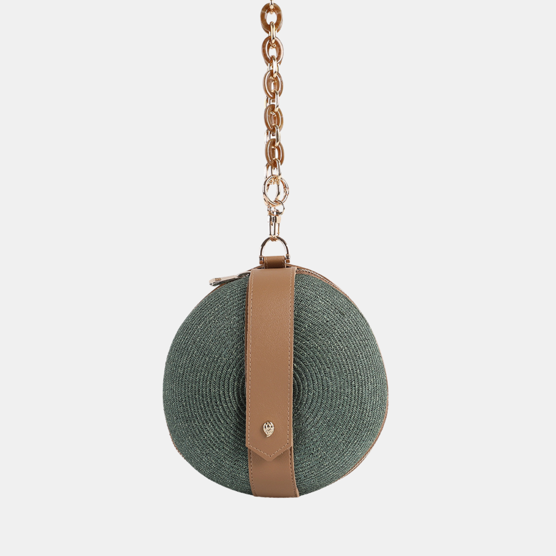 Eliza Woven Clutch Bag - Green
