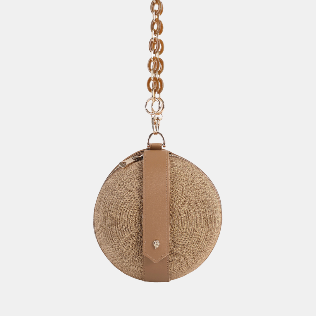 Eliza Woven Clutch Bag - Khaki