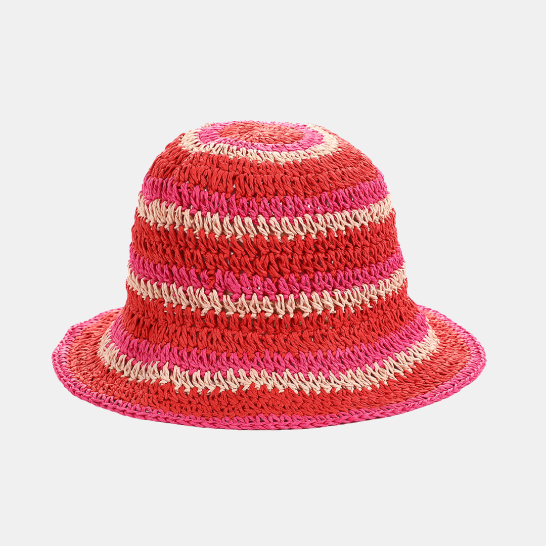 Antigone | Hemi Straw Bucket Hat - Pink | Shut the Front Door