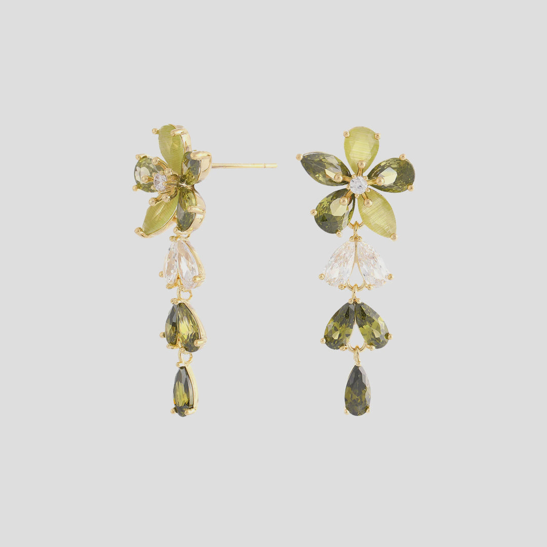 Antigone | Agatha Earrings - Gold/Green | Shut the Front Door