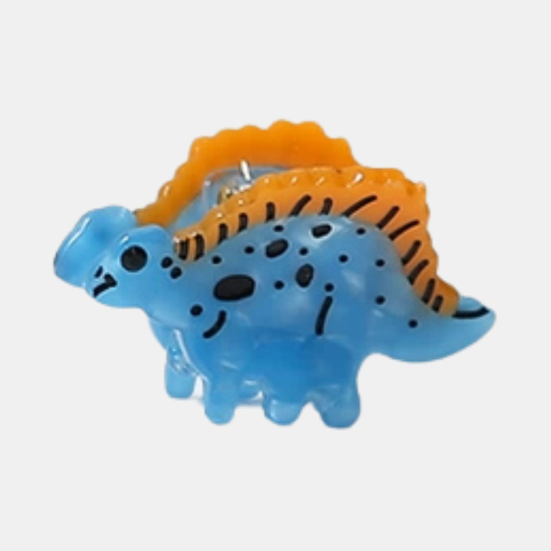 Gray Hair Clip S2 - Blue Dinosaur