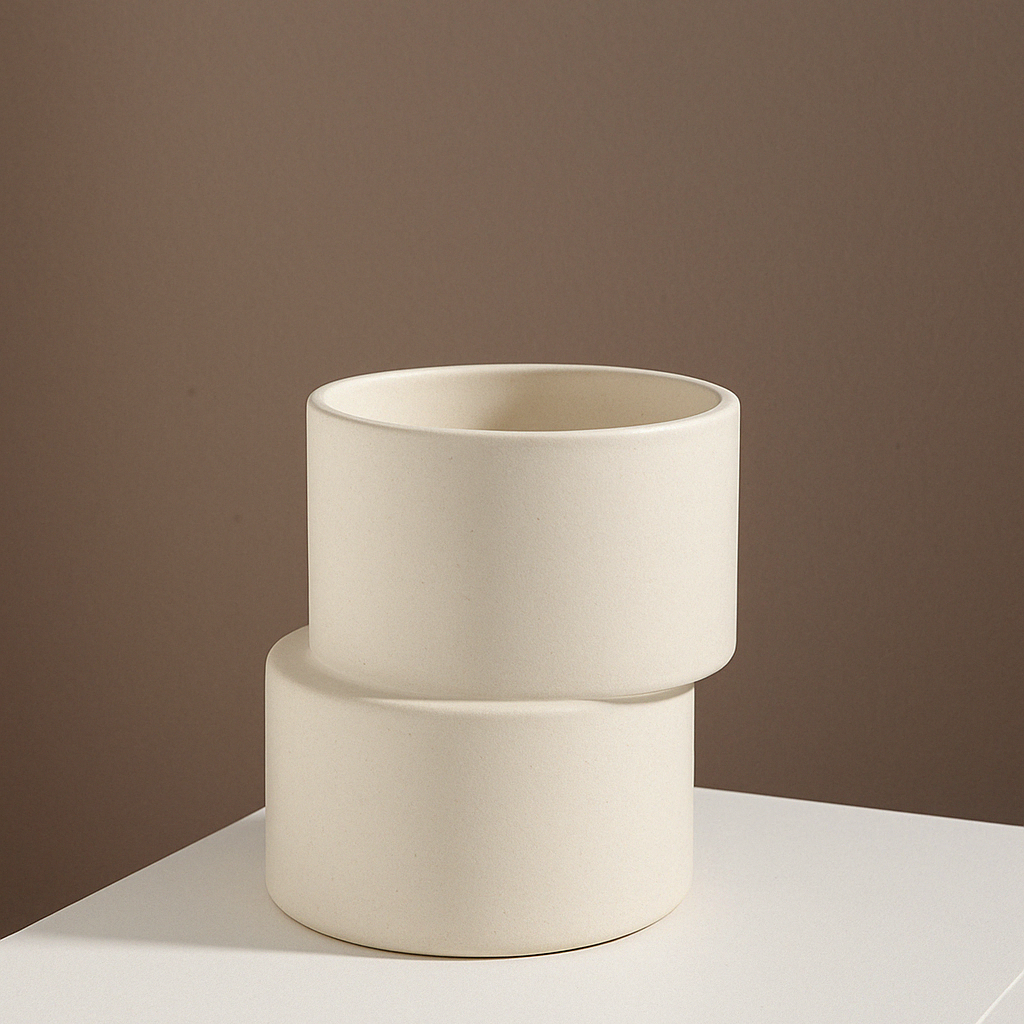 Garcia | Offset Ceramic Planter - White | Shut the Front Door