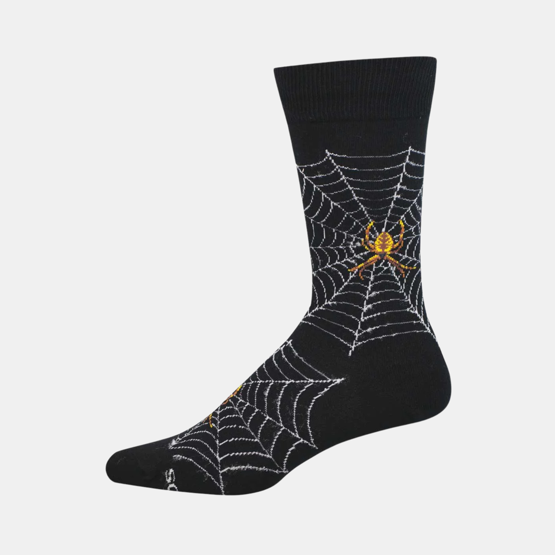 Men's Spider Webs Socks - Black