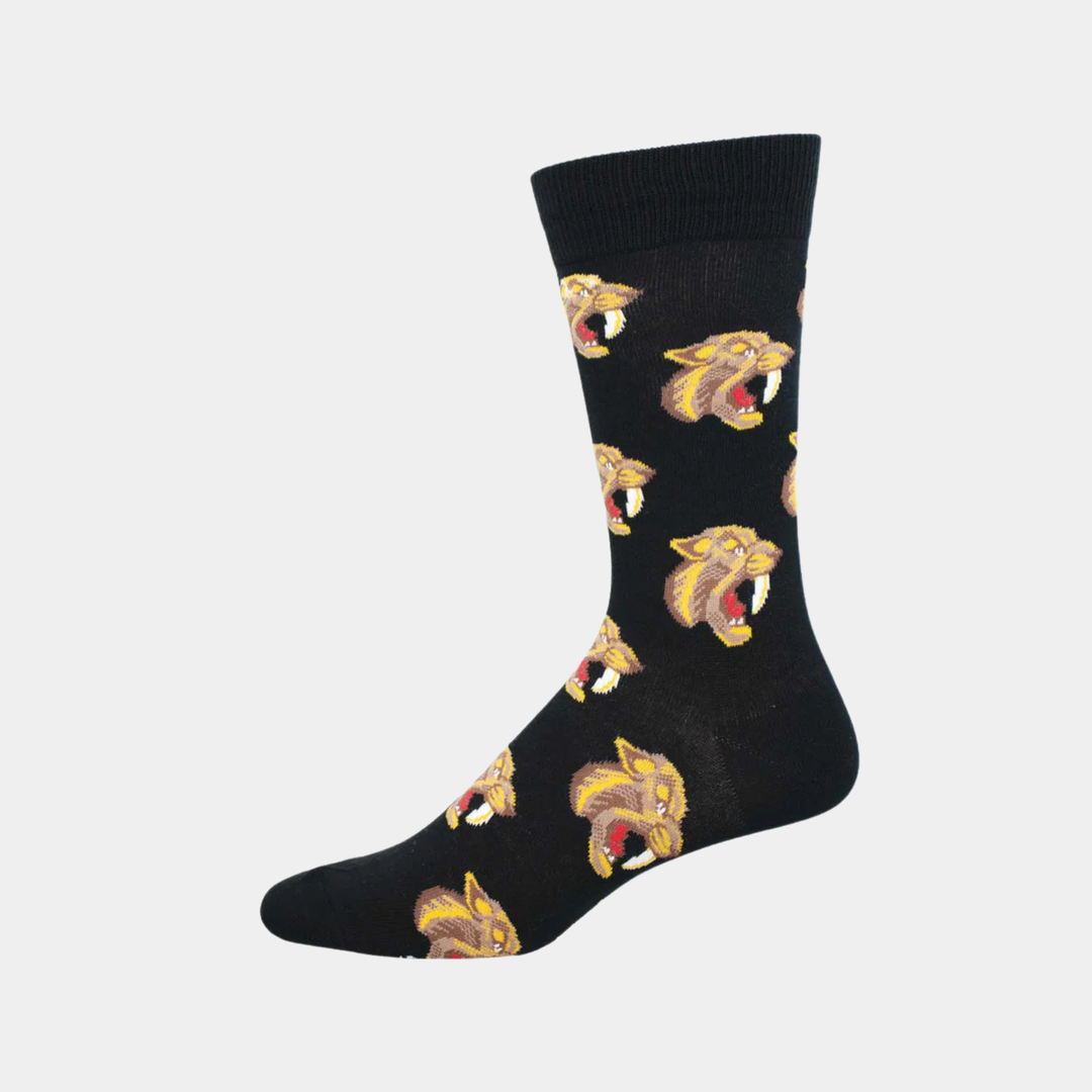 Socksmith | Men's Sabertooth Socks - Black | Shut the Front Door