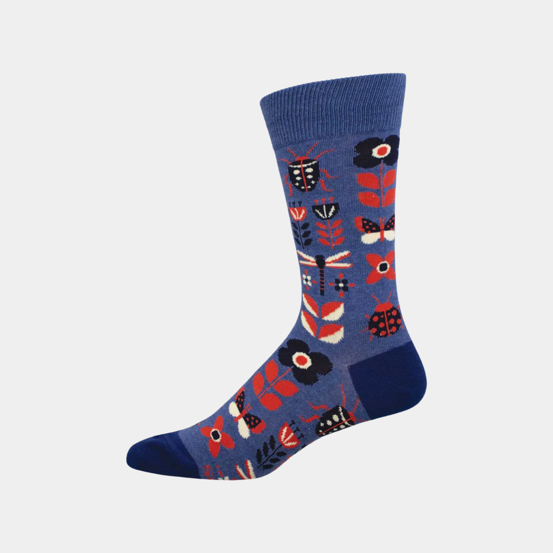 Socksmith | Men's Sorry to Bug You Socks - Blue Heather | Shut the Front Door
