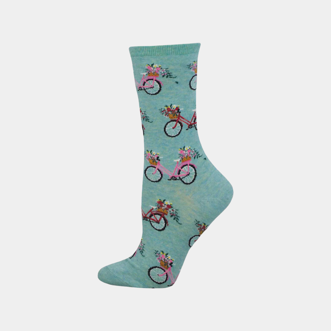 Socksmith | Women's Floral Cruiser Socks - Blue Heather | Shut the Front Door
