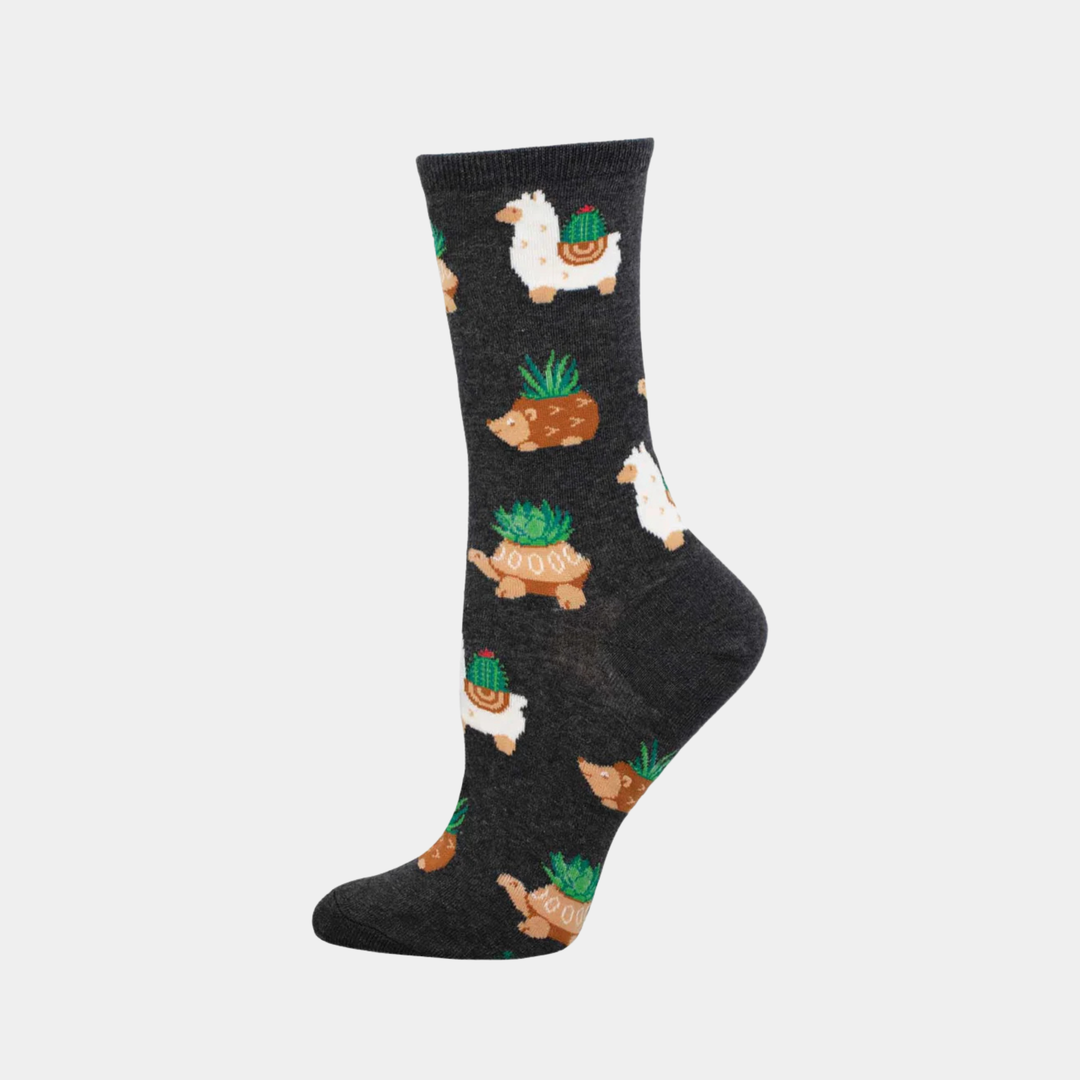 Socksmith | Women's Succulent Pottery Socks - Charcoal Heather | Shut the Front Door