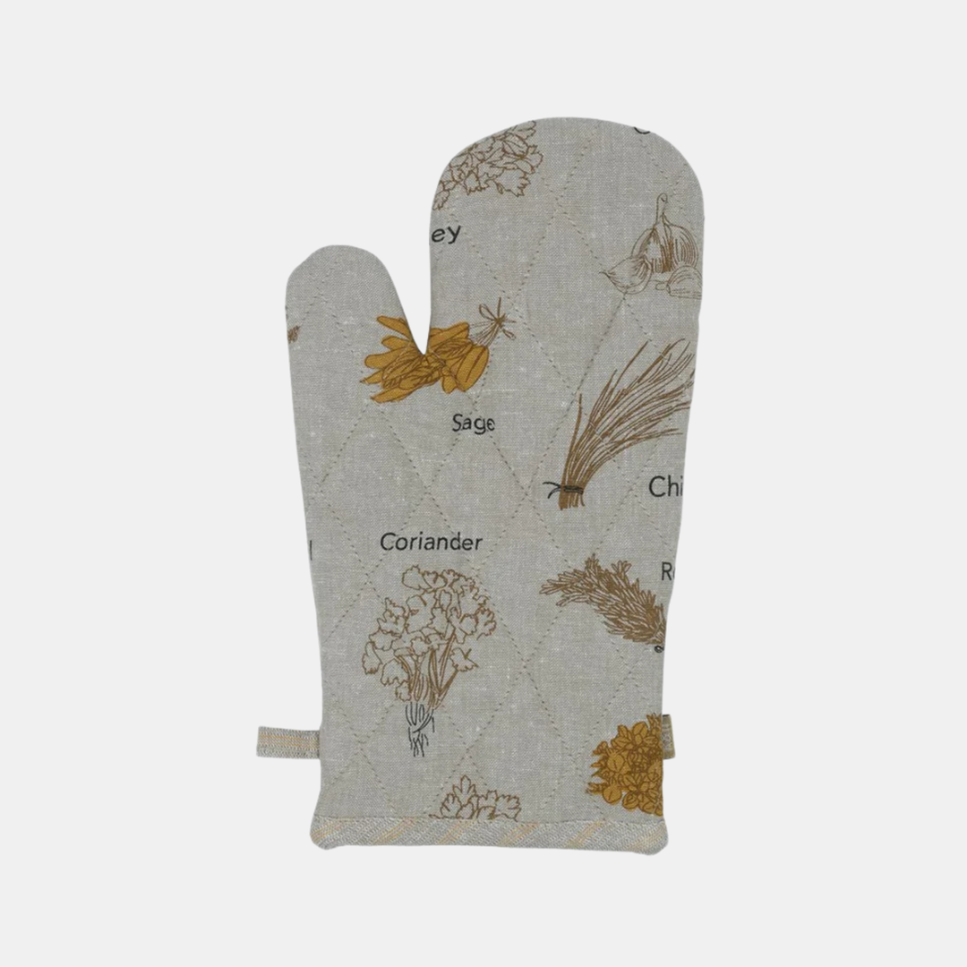 Raine & Humble | Herb Print Oven Glove - Mustard | Shut the Front Door