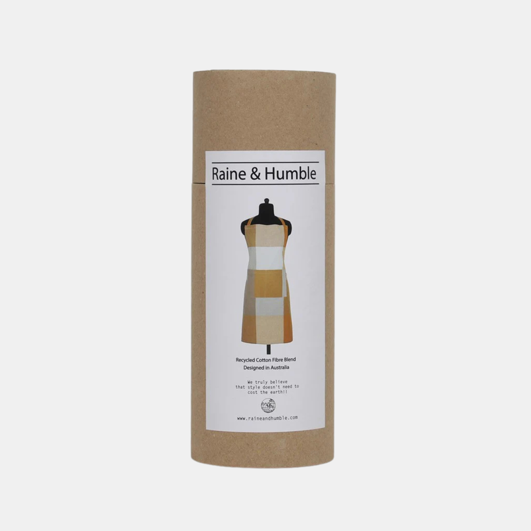 Raine & Humble | Giant Check Apron - Mustard | Shut the Front Door
