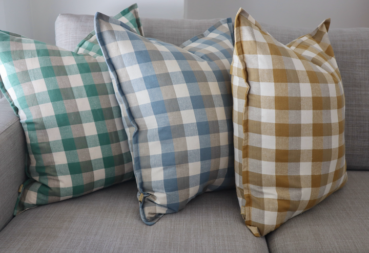 Raine & Humble | Double Check Cushion - Aqua Storm | Shut the Front Door