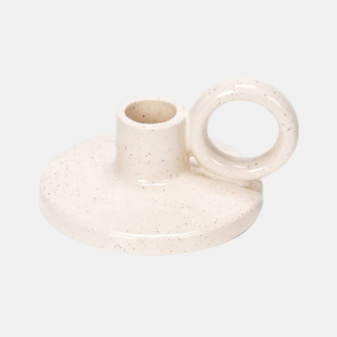 Garcia | Seren Candle Holder - Speckled Cream | Shut the Front Door
