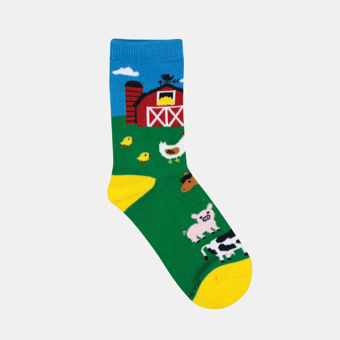 Socksmith | Socks Kids Barnyard Friends - Green 4-7 yrs | Shut the Front Door