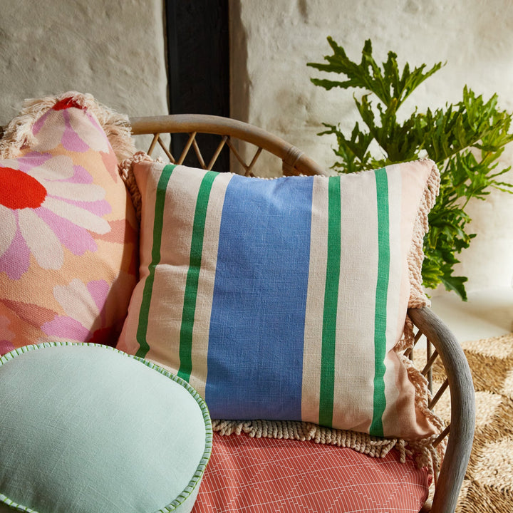 SAGE & CLARE | Tishy Fringe Cushion Cantaloupe | Shut the Front Door