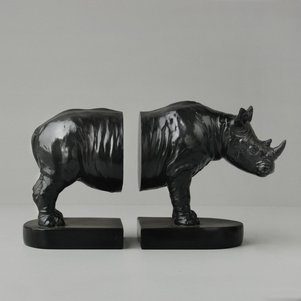 White Moose | Rhino Bookends BLACK | Shut the Front Door