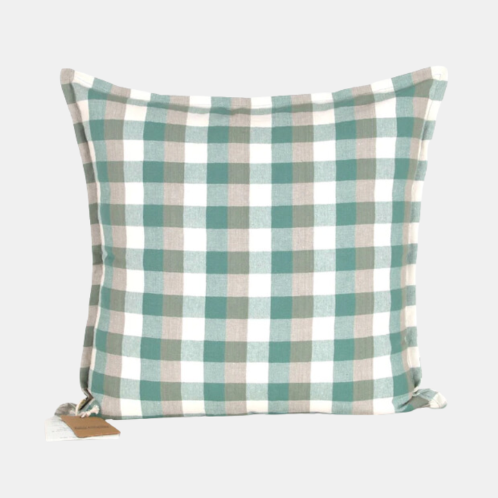 Raine & Humble | Double Check Cushion - Aqua Storm | Shut the Front Door