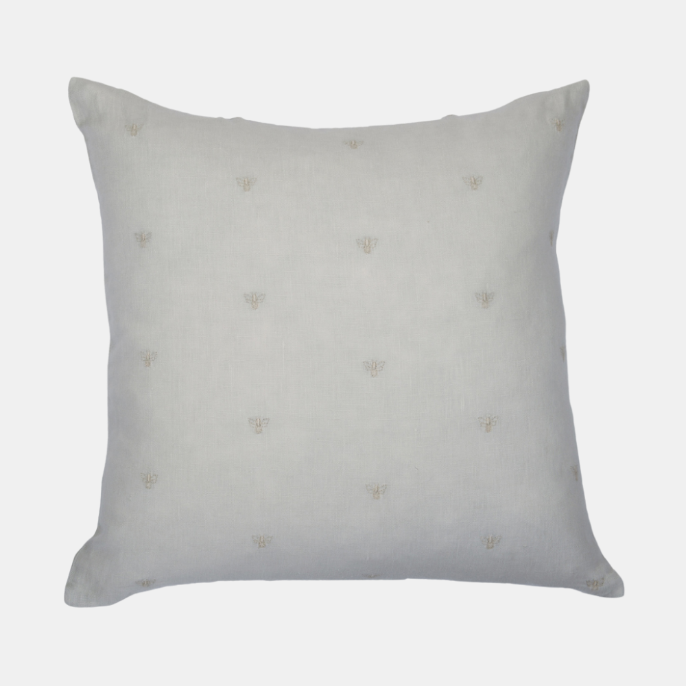 Raine & Humble | Mason Bee Linen Cushion 60cm - Sky Grey | Shut the Front Door