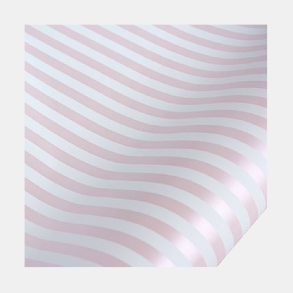 hiPP | Rollwrap Pearlised Stripe Pink/White | Shut the Front Door